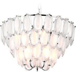 Люстра Ambrella light TR5177/10 CH/CL/FR хром/прозрачный/белый матовый 10хE14