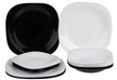 Набор столовый Luminarc Carine Mix 18 предм., тарелки десертные, обеденные, суповые, стекло, черно-белый