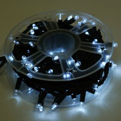 Электрогирлянда внешняя Нить 10м 100LED, холодный белый, 8 режимов, с коннектором, темно-зеленый кабель