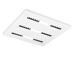 Панель светодиодная накладная 595х595х14мм в стиле техно Ambrella light DPS1070 WH белый 48W, 4000K, IP20