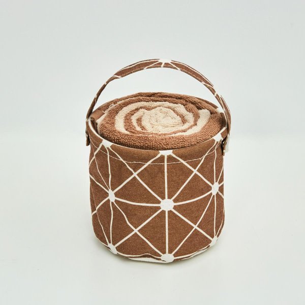 Комплект махровых полотенец в подарочной корзине ( 50х90 - 2шт) кофе+беж