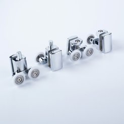 Ролики IDDIS 966D23C8DZ 2 верхних, 2 нижних, двойные, D=23мм, хром, стекло 7-8мм