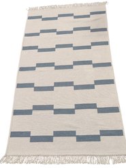 Ковер хлопковый двусторонний TERESSA 130 LT.BLUE/CREAM 1,0х1,8м
