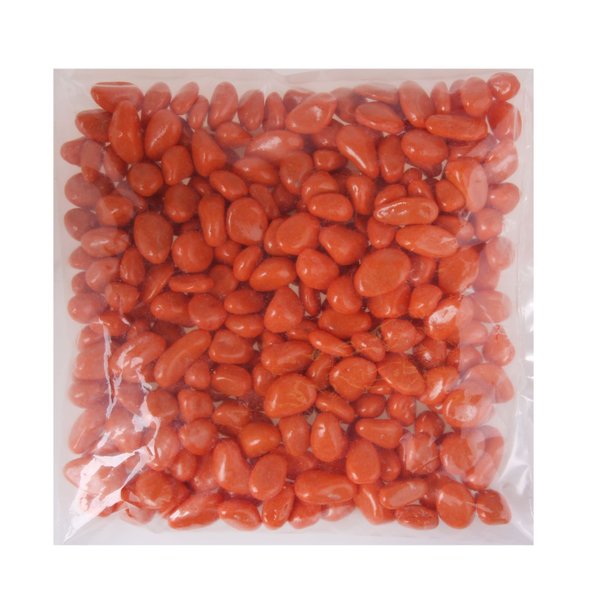Камни для декора 800г 8-12мм (галька) оранжевый