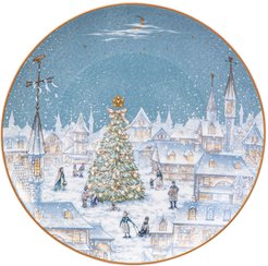 Тарелка закусочная Lefard Снежная королева Елка 20,5см голубой, фарфор