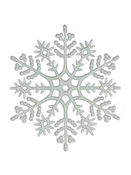 Украшение подвесное Снежинка классика эконом Белый глиттер MAB000-0 d 120х3мм