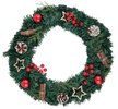 Венок новогодний 40см с ягодами и звёздочками SYHHA-0322022 Венок новогодний 40см с ягодами и звёздочками SYHHA-0322022