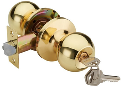 Ручка с защелкой Qually 607 ET (с фиксатором, с ключом) золото