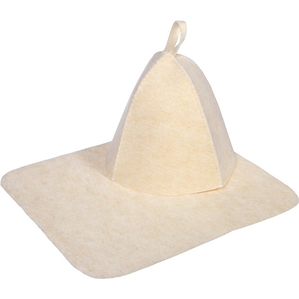 Набор для бани и сауны из 2-х предметов Hot Pot (шапка,коврик) белый