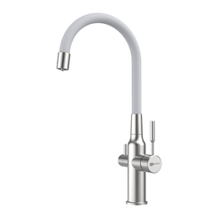 Смеситель для кухни Lemark Expert LM5083S-White с гибким изливом и переключением на фильтр для питьевой воды