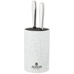 Подставка д/ножей универсальная Agness Арктик 11х18см пластик, белый