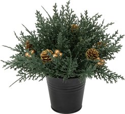 Украшение настольное 22х22х18см с шишками и золотыми ягодами ПЭ SYSPS-0925335