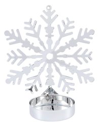 Подсвечник декоративный Снежинка 9,9х8,5х4,2см, цвет: серебро, металл, SYTYB-1823017