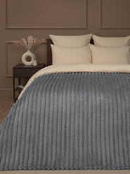 Плед крупный рубчик 150х200см серый