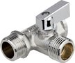 Кран латунный трёхпроходной MPF 1/2"х1/2"х1/2" внутренняя-наружная резьба