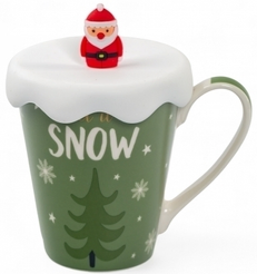 Кружка SIJ Christmas Spirit 380мл фарфор, крышка силикон