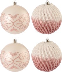 Набор шаров 4шт 8см белый+нежно-розовый, SYQB2-0123088