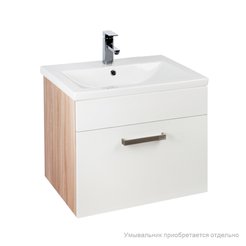 Тумба для ванной комнаты, подвесная, белая/под дерево,60см,Mirro,IDDIS,MIR60W0i95
