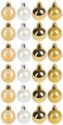 Набор шаров 24шт 4см жемчужный+золото SYQA-012239