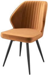Стул кухонный Mamadoma Michael-R1 d16 46х45х86см велюр/металл, оранжевый/черный, поворотный