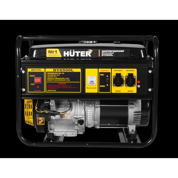 Генератор бензиновый Huter DY6500L 5000/6500Вт, 220В, ручной стартер