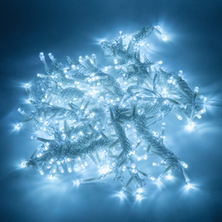 Электрогирлянда внутренняя Занавес 1,5х2м 300LED, холодный белый, контролер, прозрачный кабель