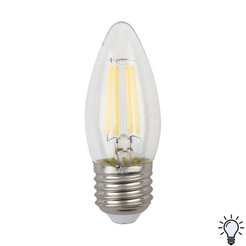 Лампа светодиодная ЭРА F-LED B35-9w-840-E27 9Вт филамент свеча нейтральный белый свет Е27