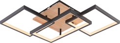 Люстра Soldi 4515-2+1 LED 106Вт черный+натуральный древесный 51,5х51,5х11см, пульт ИК