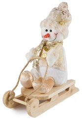 Фигура Снеговик на санках 34см, SYGZWWA-37230092