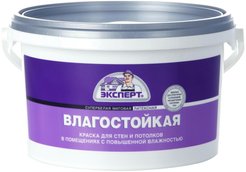 Краска влагостойкая ЭКСПЕРТ супербелая матовая (3кг)