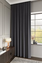 Штора готовая портьера 200х280 бархат графит