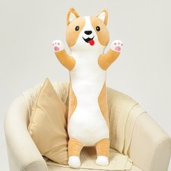 Игрушка - подушка мягкая Корги 90см