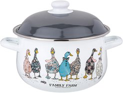 Кастрюля Agness Family farm 3,6л 22х13см эмаль, крышка эмаль, индукция