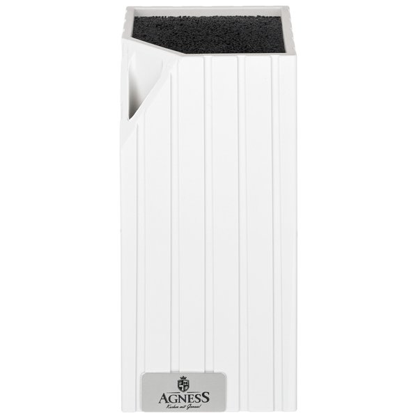 Подставка д/ножей универсальная Agness Арктик 12х12х23см пластик, белый