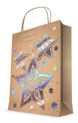 Пакет-крафт подарочный Звезды 26х32,4х12,7см 86186