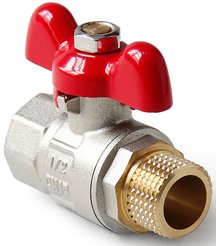Кран латунный полнопроходной Pro Aqua 1" наружная-внутренняя резьба, ручка бабочка