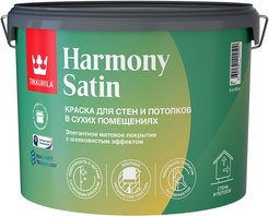Краска интерьерная Tikkurila HARMONY SATIN A матовая белая (9л)