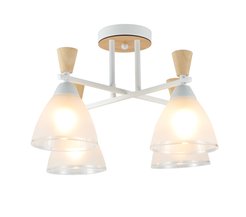 Люстра Traccia 4535-4 WH+WOOD, 4xE27/40W