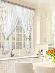 Комплект штор для кухни Акварель коричневая 280х160см