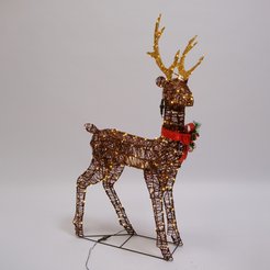 Фигура светодиодная внешняя Олень 120см, 240LED IP44, теплый белый свет, металл, 24V, таймер