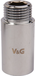 Удлинитель латунный V&G 1/2" xромированный 40мм