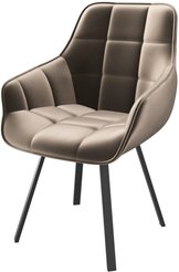 Стул кухонный Mamadoma Romeo d05 46х43х87см велюр/металл, бежевый/черный, поворотный