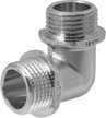 Угольник латунный 1/2" с ограничителем, наружная резьба