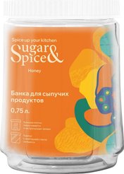 Банка д/сыпучих продуктов Sugar&Spice Корица 750мл пластик, белый