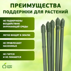 Опора для растений металл в пластике стиль бамбук 120cм ø 8мм 5шт (набор 5 шт) Green Apple