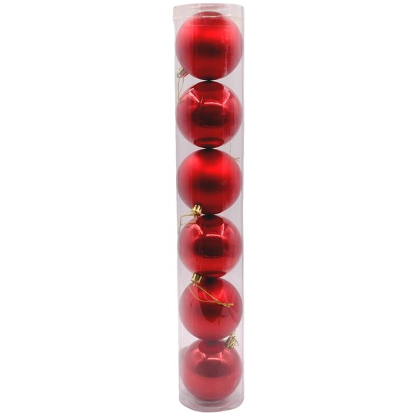 Набор из 6 шаров 80мм красный SY-1436-8