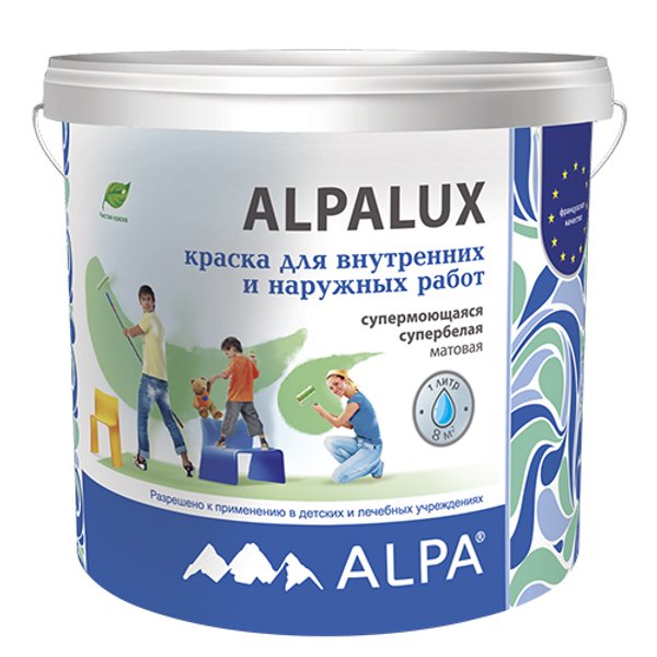 Краска акриловая Alpalux супермоющаяся 1л