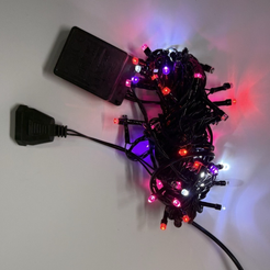 Электрогирлянда внешняя Нить 10м 100LED IP44, мультиколор, контролер, с коннектором, черный кабель