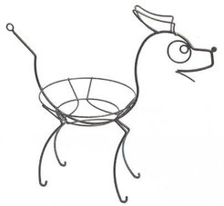 Подставка для цветов Собака на 1 горшок 48х22см h45см, металл, черный, М0000211