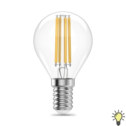 Лампа Gauss Filament Elementary Шар 10W 650lm 2700К Е14 LED 1/10/100